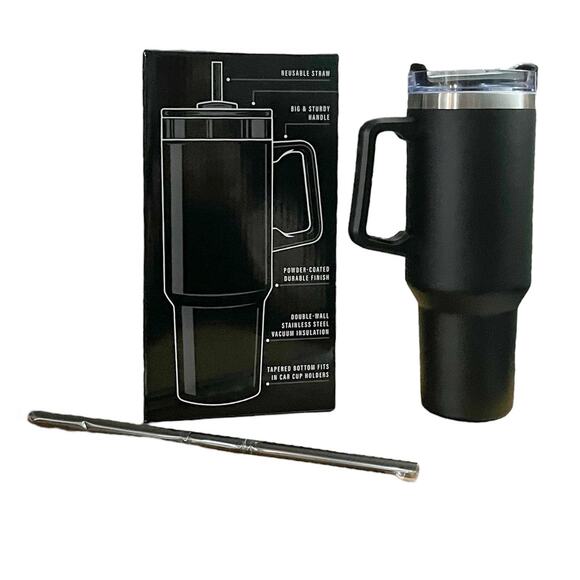 40 oz 'Thanks for all You Do'!' Stainless Steel Hot Cold Tumbler with Handle - Picture 3 of 10